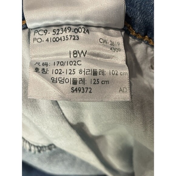 Big "E" Wedgie Skinny LEVI'S Premium Blue Jeans Size 18W MADE 2019 Button Fly - Picture 14 of 16